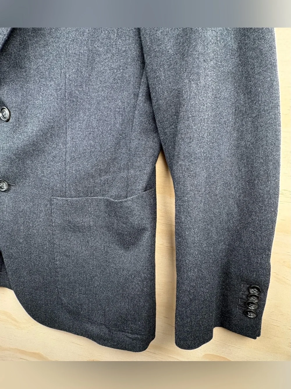 Banana Republic Slim Fit Blazer Men’s 40R Cotton Gray Patch Pocket 2 Buttons
